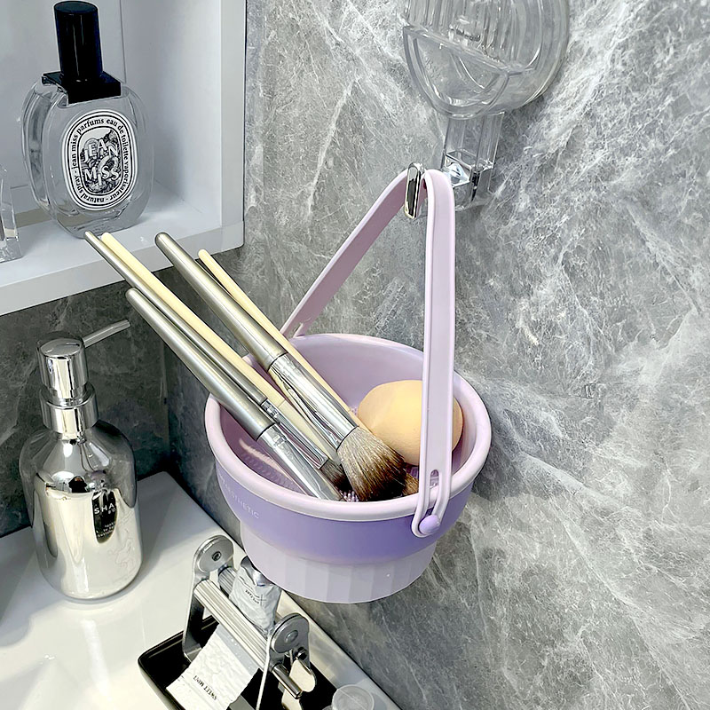Makeup Brush Cleaning And Drying Rack, Tool Storage Box, Beauty Blender And Powder Puff Cleaner, Silicone Makeup Brush Washing Box