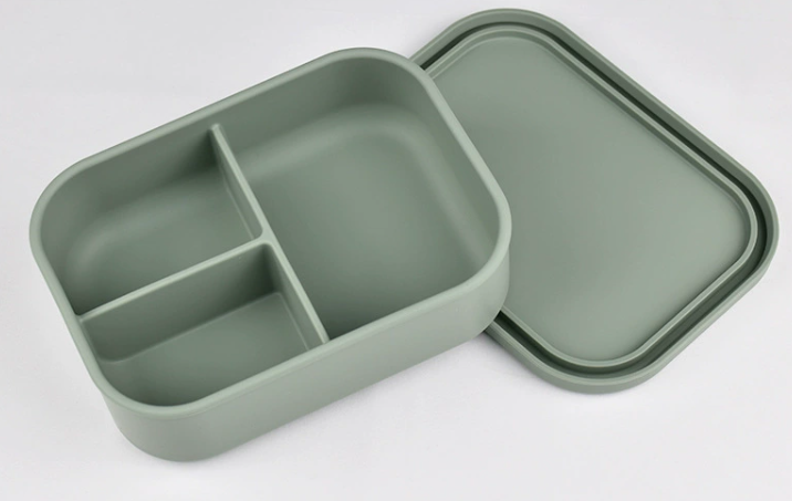 Food-grade Silicone Lunch Box, Microwave-safe, Portable Meal Box for Students And Office Workers, Three-compartment Fresh-keeping And Insulated Box