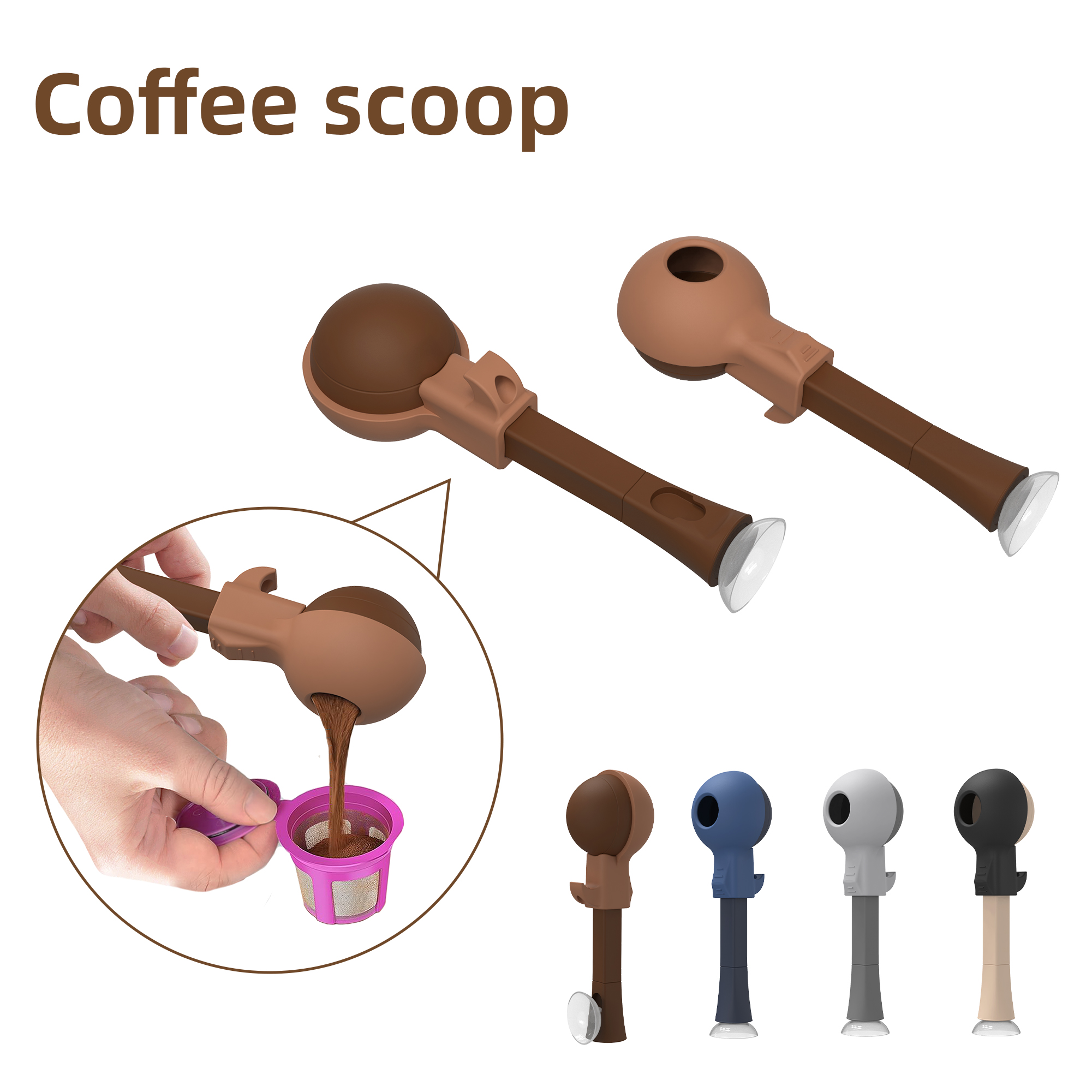 New Design And Hot Sale Food-grade Easy-Clean Silicone Coffee Scoop