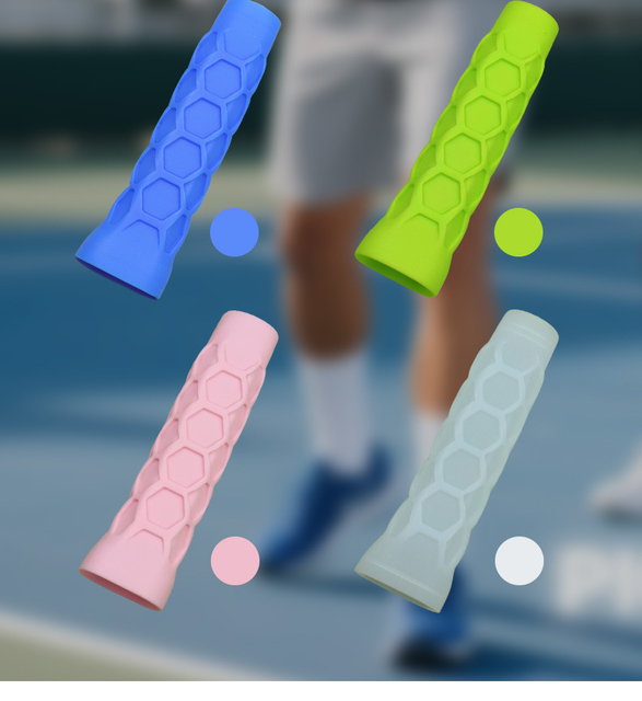Cross-border Silicone Racket Grip Cover, Tennis Racket Handle Shock-absorbing Sleeve, Reusable Silicone Anti-slip Handle Cove