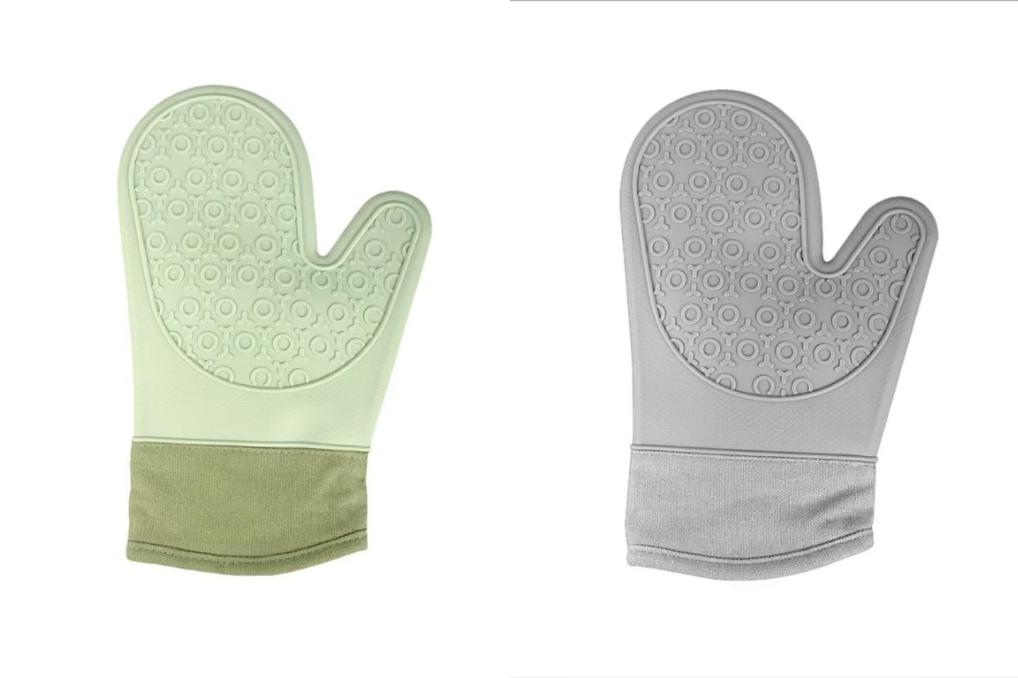 Two-Finger Silicone Heat-Resistant Gloves with Extra Cotton Padding, Thickened Gloves for Baking, Kitchen, Microwave, and Oven Wholesale