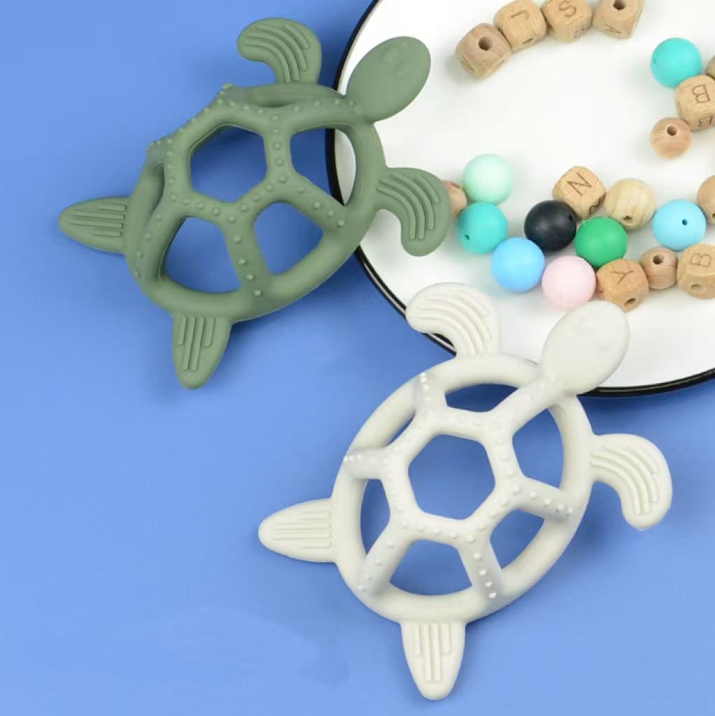 Direct Sale From Manufacturer: Food-Grade Silicone Baby Turtle Teething Toy, Pacifier Chewable, Durable Infant Toy.