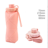 Cross-border Silicone Folding Water Cup, Outdoor Portable Collapsible Water Cup, Sports Handled Diamond Water Bottle.