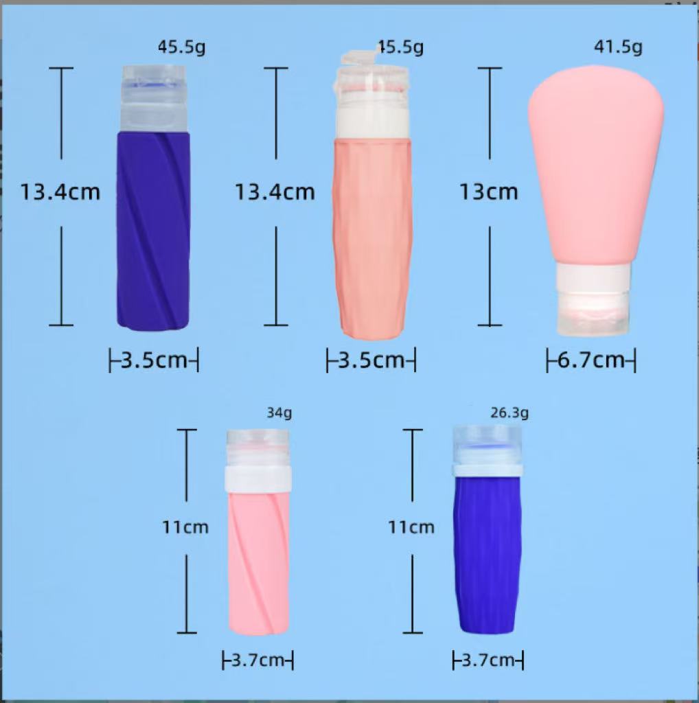 Popular Cross-border Silicone Refill Bottle Set, Creative Squeeze-style Travel And Business Trip Portable Food-grade Silicone Bottles