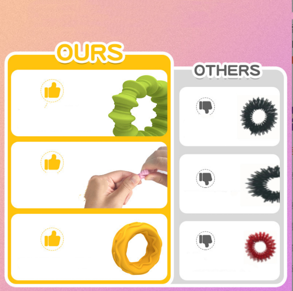 New Fidget Toy Children's Sensory Ring Silicone Sensory Ring Anxiety Relief Children's Sensory ADHD Toy