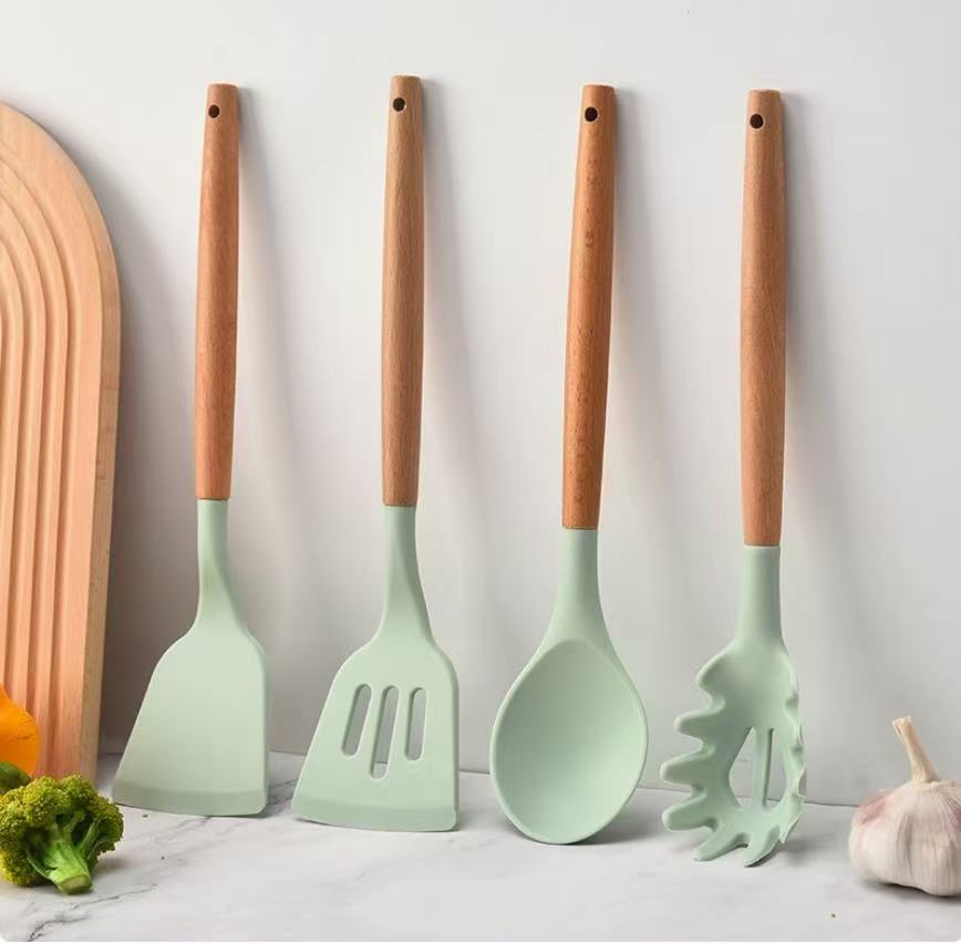 12-piece Silicone Kitchen Utensil Set, Non-stick Silicone Spatula, Household Food-grade Silicone Spatula And Ladle Kitchen Tool Set