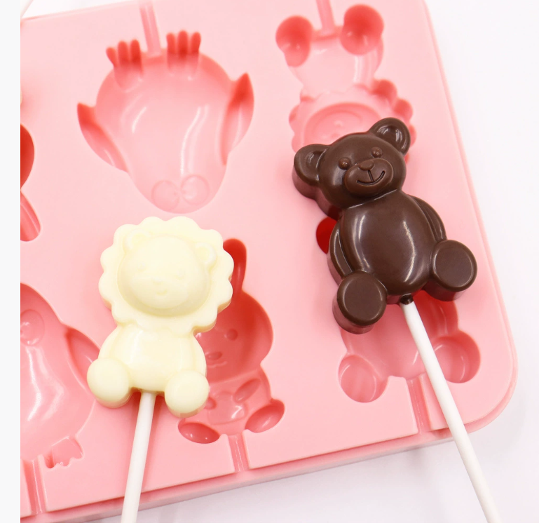 New Recommended 8-Compartment Lollipop Mold with Lid, Silicone Candy Mold, Cheese Stick Mold