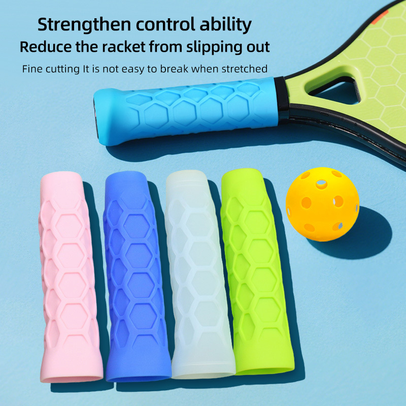 Cross-border Silicone Racket Grip Cover, Tennis Racket Handle Shock-absorbing Sleeve, Reusable Silicone Anti-slip Handle Cove