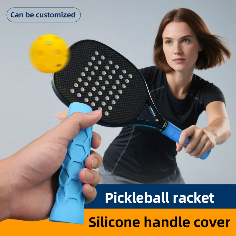 Cross-border Silicone Racket Grip Cover, Tennis Racket Handle Shock-absorbing Sleeve, Reusable Silicone Anti-slip Handle Cove