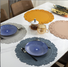 Rectangular Embossed Edge PV Silicone Placemat, Heat-Resistant, Oil-Proof, Waterproof Table Mat, Chinese-Style Bowl Mat.