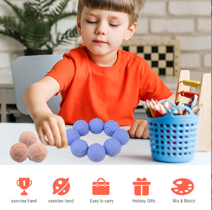 Amazon Sensory Toys Sensory Magnetic Balls Silicone Texture Stress Relief Ball Elastic Hand-Squeezed Silicone Ball