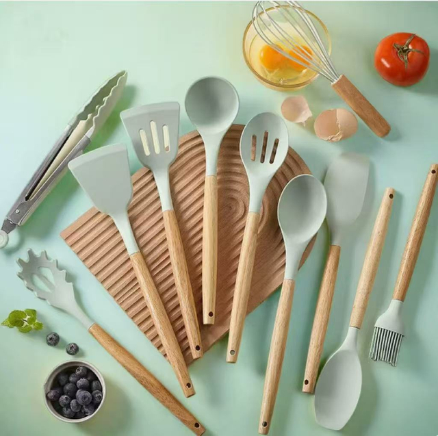12-piece Silicone Kitchen Utensil Set, Non-stick Silicone Spatula, Household Food-grade Silicone Spatula And Ladle Kitchen Tool Set