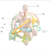 Baby Manhattan Handheld Ball Soft Silicone Rattle Crib Bell Teether Chew Toy for 0-3 Year Olds.
