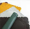 Rectangular Embossed Edge PV Silicone Placemat, Heat-Resistant, Oil-Proof, Waterproof Table Mat, Chinese-Style Bowl Mat.