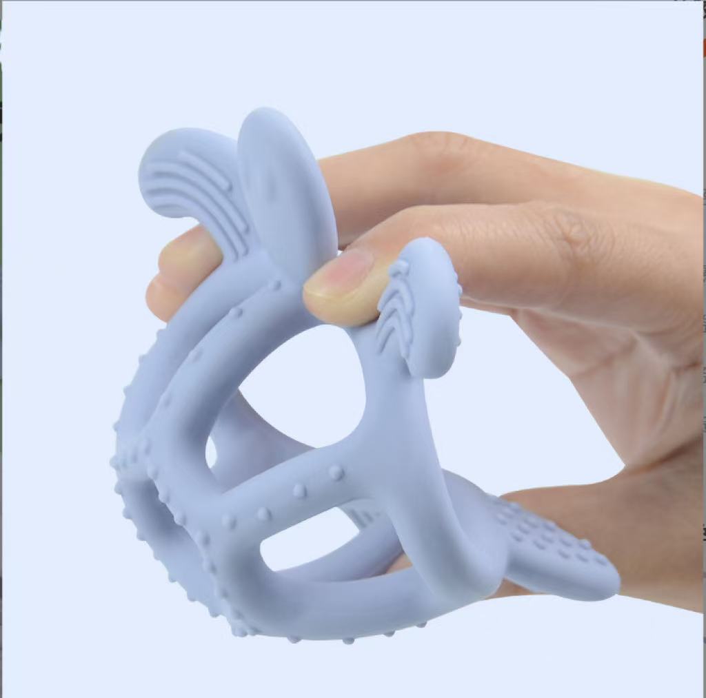 Direct Sale From Manufacturer: Food-Grade Silicone Baby Turtle Teething Toy, Pacifier Chewable, Durable Infant Toy.