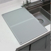 Kitchen Draining Mat, Large Counter Drying Mat, Table Heat-Resistant Mat, Waterproof and Non-Slip Silicone Draining Mat with Sloped Drainage