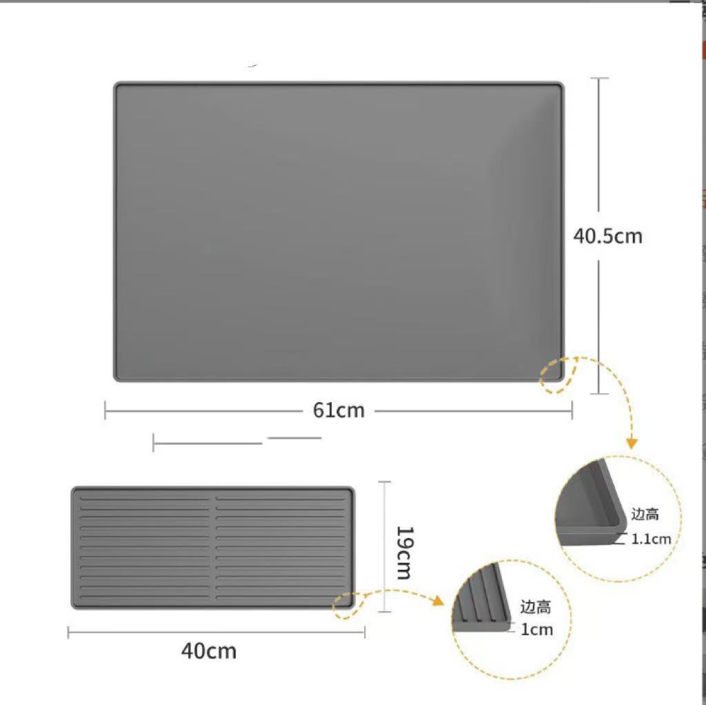 Cross-border 2-in-1 Silicone Coffee Machine Mat, Creative Coffee Bar Mat, Non-slip, Waterproof, Kitchen Counter Drying Mat