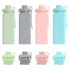 Cross-border Silicone Folding Water Cup, Outdoor Portable Collapsible Water Cup, Sports Handled Diamond Water Bottle.