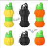 Cross-border Silicone Halloween Pumpkin Water Bottle, Foldable Portable Sports Cup, Creative Halloween Sports Water Bottle