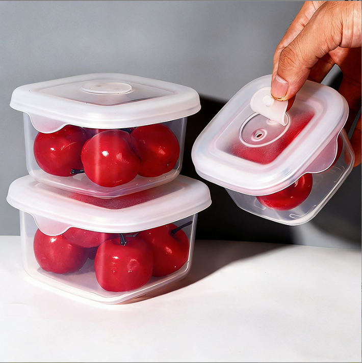 Transparent Minimalist Sealed Platinum Silicone Lunch Box, Square Fresh-Keeping Box, Leak-Proof Food-Grade Silicone Lunch Box.
