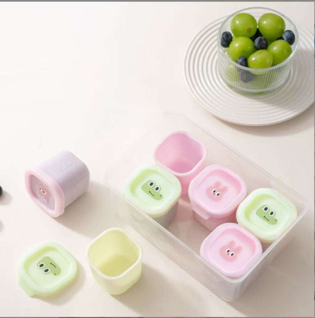 Home Use Silicone Baby Food Ice Tray for Storing Pureed Meat, Food-Grade Frozen Baby Food Mold