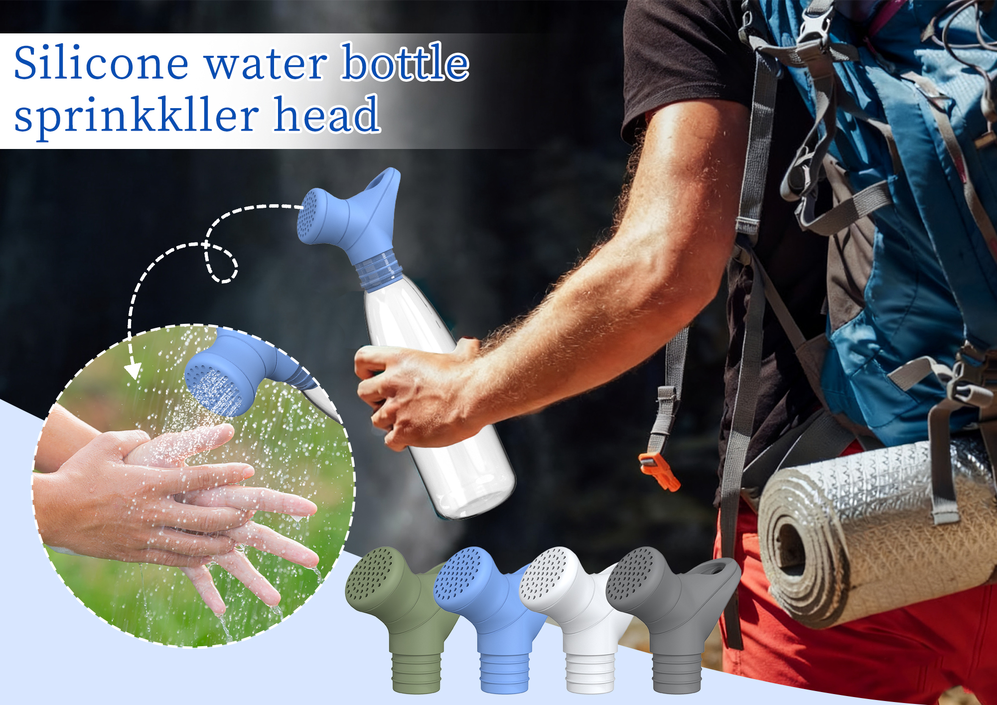 New Popular Silicone Water Bottle Shower Head