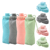Cross-border Silicone Folding Water Cup, Outdoor Portable Collapsible Water Cup, Sports Handled Diamond Water Bottle.