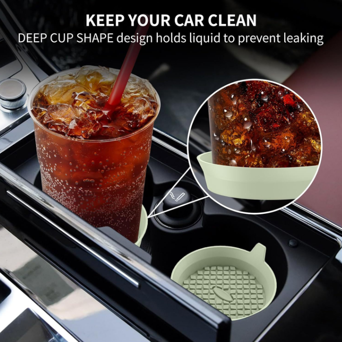 Cross-border Silicone Round Coaster, Silicone Non-slip And Waterproof Car Coaster, Car Non-slip Silicone Coaster.