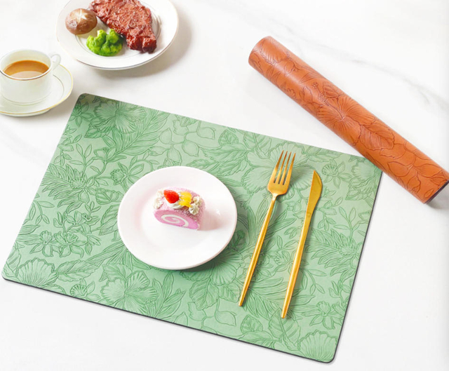 Spot Cross-Border Nordic Style Leather Western Table Mat Double-Sided Square Hotel Home Insulation Table Mat Creative Non-Slip Bowl Mat