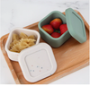 Square Thickened Microwaveable Silicone Food Container, Japanese Minimalist Style, 180ML Airtight Fresh-Keeping Silicone Storage Box