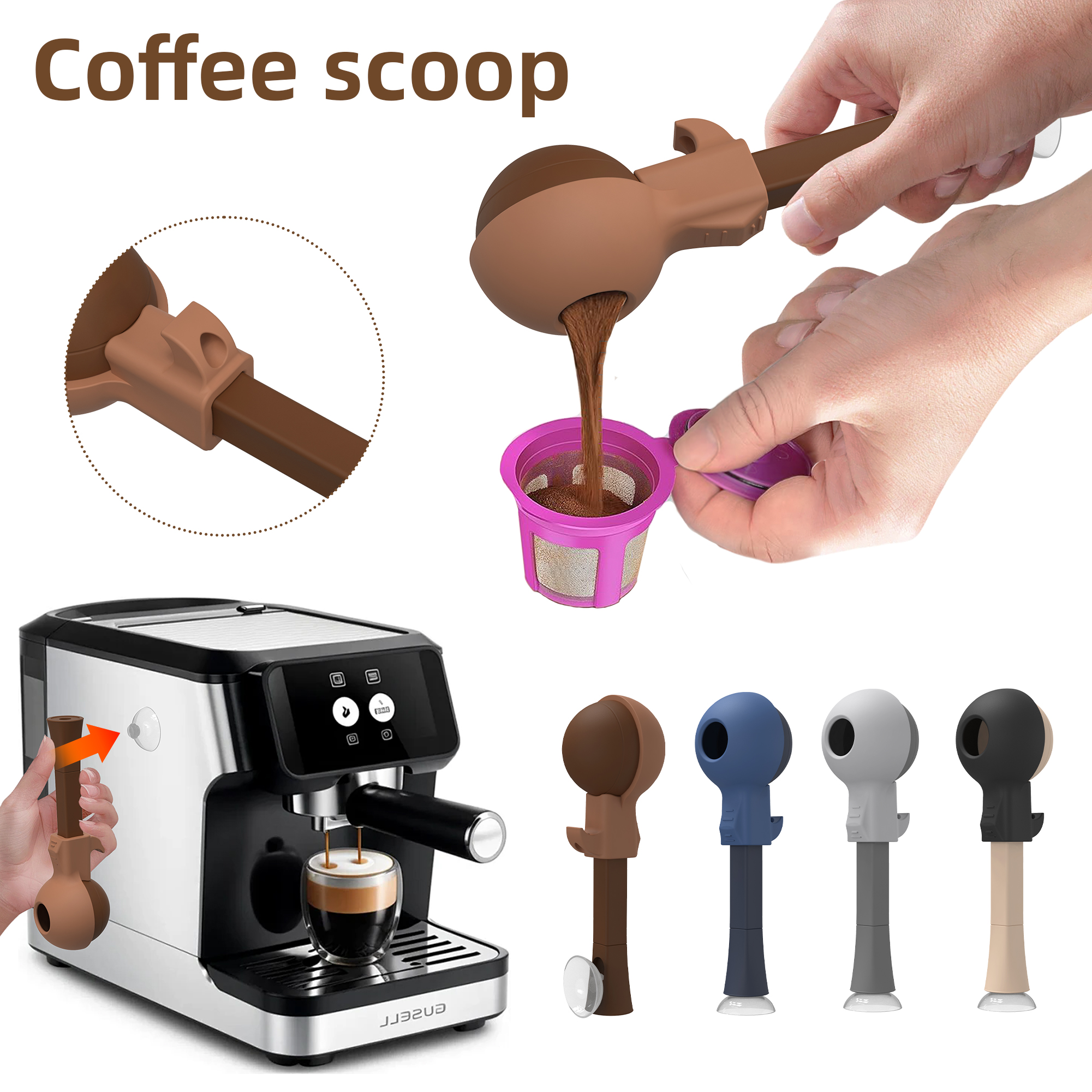 New Design And Hot Sale Food-grade Easy-Clean Silicone Coffee Scoop