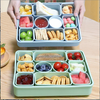 Cross-border silicone snack box lunch box, 10-compartment fruit and bread divider tray container, food-grade lunch box.