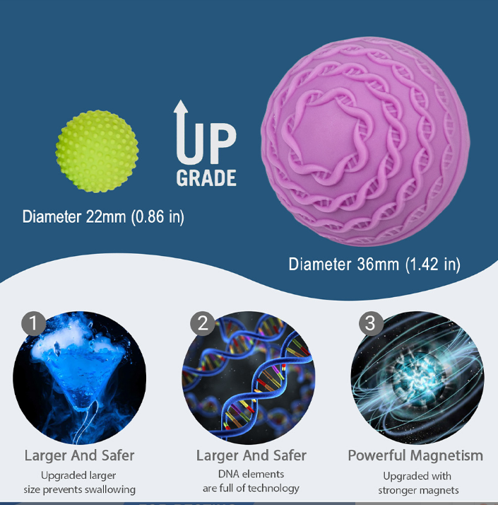 Amazon Sensory Toys Sensory Magnetic Balls Silicone Texture Stress Relief Ball Elastic Hand-Squeezed Silicone Ball