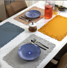 Rectangular Embossed Edge PV Silicone Placemat, Heat-Resistant, Oil-Proof, Waterproof Table Mat, Chinese-Style Bowl Mat.