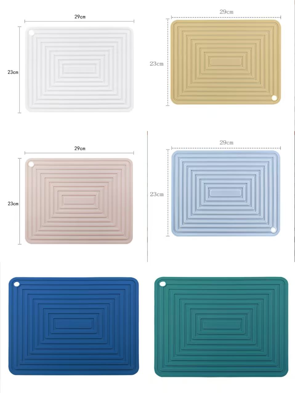 Kitchen Draining Mat, Large Counter Drying Mat, Table Heat-Resistant Mat, Waterproof and Non-Slip Silicone Draining Mat with Sloped Drainage