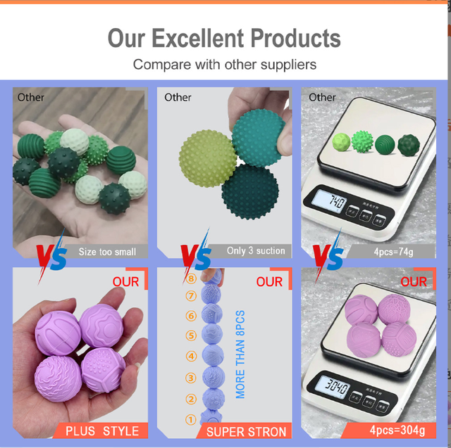 Amazon Sensory Toys Sensory Magnetic Balls Silicone Texture Stress Relief Ball Elastic Hand-Squeezed Silicone Ball