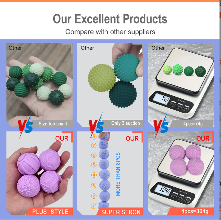Amazon Sensory Toys Sensory Magnetic Balls Silicone Texture Stress Relief Ball Elastic Hand-Squeezed Silicone Ball