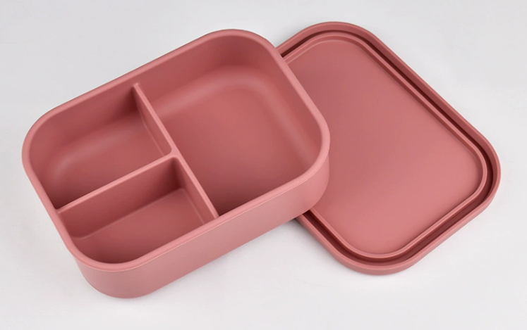 Food-grade Silicone Lunch Box, Microwave-safe, Portable Meal Box for Students And Office Workers, Three-compartment Fresh-keeping And Insulated Box