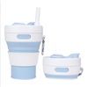 Cross-border Bestseller Silicone Water Cup Foldable Portable Expandable Water Cup Manufacturer Direct Sale Foldable Coffee Cup with Straw