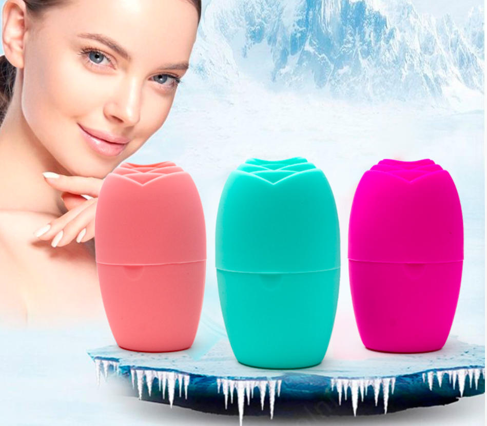 Silicone Face Mask Ice Mold Ice Roller, Platinum Silicone Cold Compress Facial Massage Roller, Silicone Face Mask Ice Tray