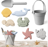 Silicone Beach Toy Set for Children, Sand Shovel, Portable Beach Bucket, Parent-Child Beach Sand Tools Wholesale