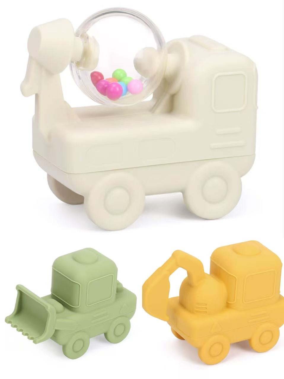 Children's Bathing Engineering Vehicle Silicone Bath Toy Baby Water Play Toy Floating Bathroom Toy