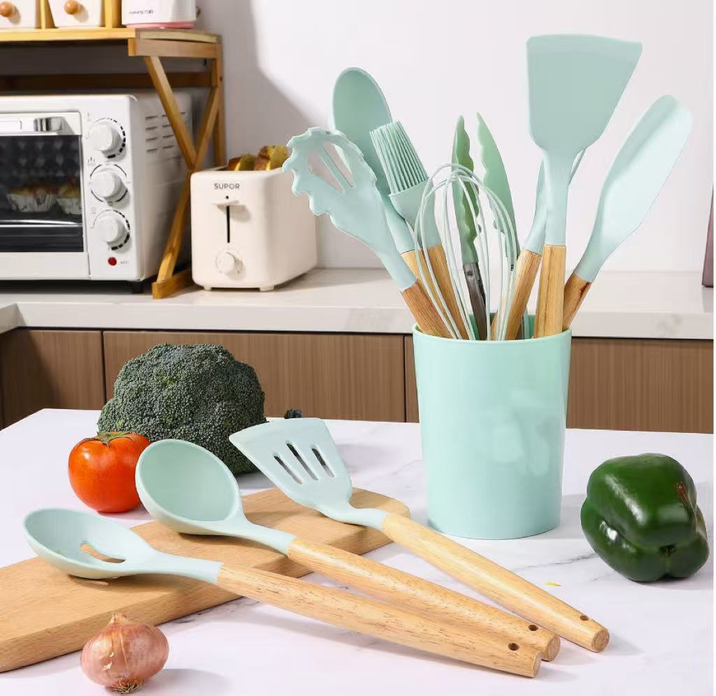 12-piece Silicone Kitchen Utensil Set, Non-stick Silicone Spatula, Household Food-grade Silicone Spatula And Ladle Kitchen Tool Set