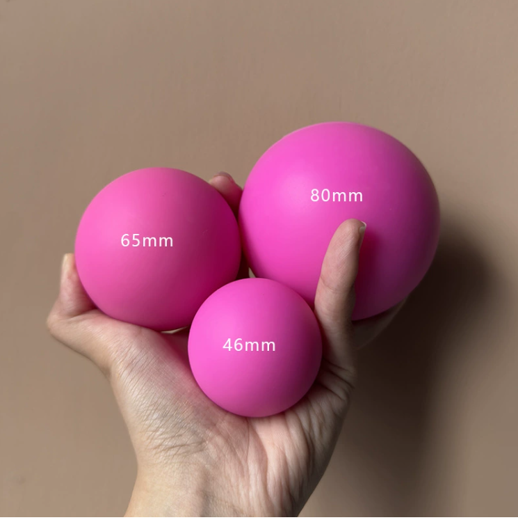 Wholesale Silicone Fascia Ball Muscle Massage Ball for Relieving Shoulder and Neck, Solid Yoga Massage Fitness Ball