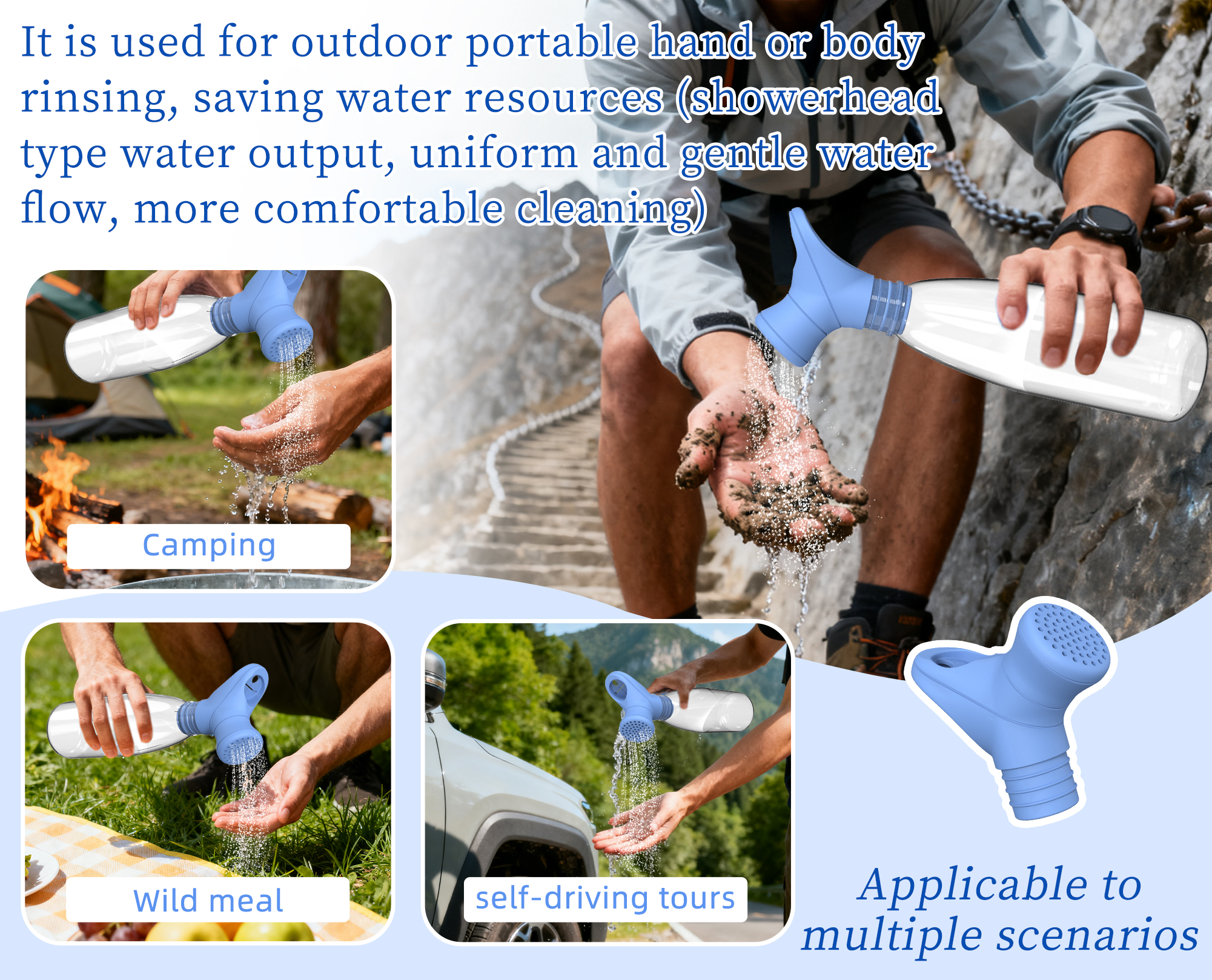 New Popular Silicone Water Bottle Shower Head