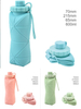 Cross-border Silicone Folding Water Cup, Outdoor Portable Collapsible Water Cup, Sports Handled Diamond Water Bottle.