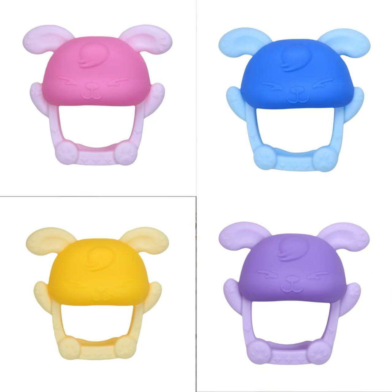 Teething baby chew stick, boilable silicone, chewable fun small mushroom, anti-swallow hand protector, baby toy