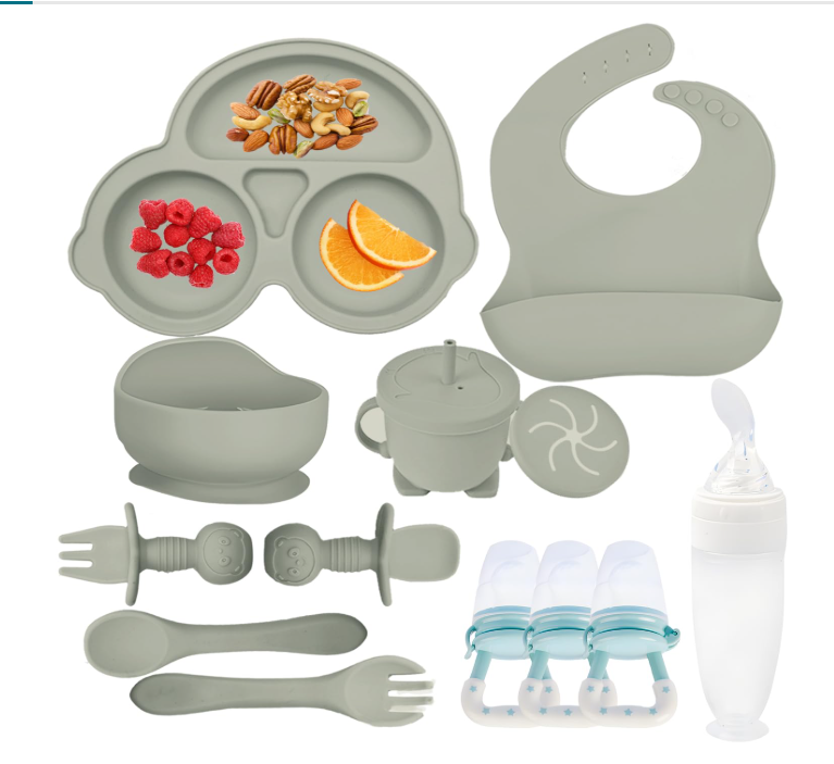 Children's silicone feeding tableware baby learning to eat snail bowl with suction cup plain silicone bowl baby anti-drop complementary food bowl