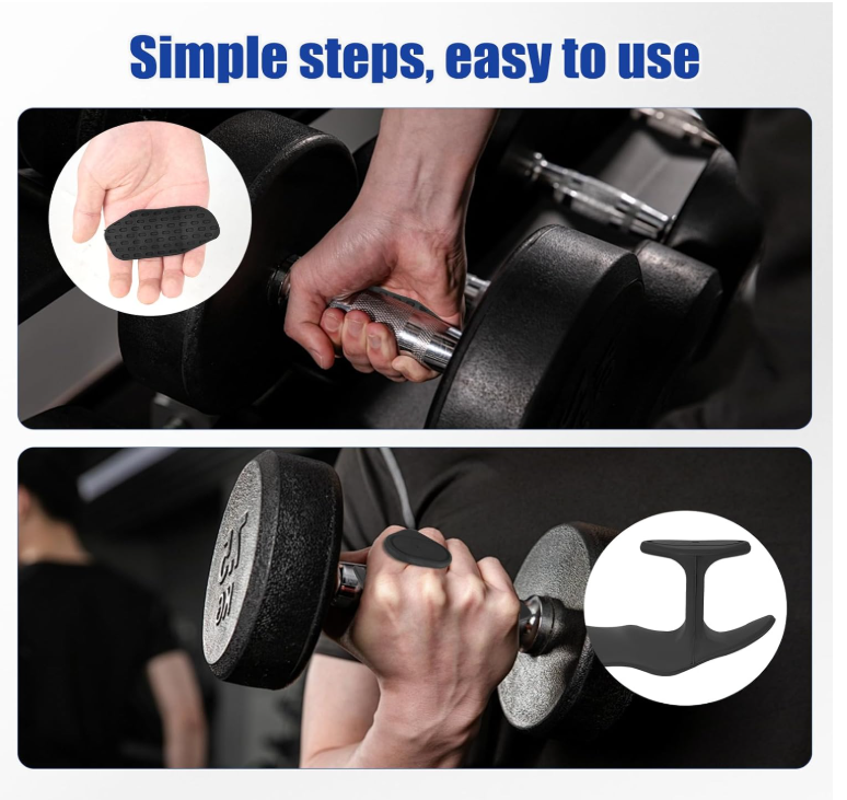 Dumbbell and barbell, pull-up and equipment training, blister prevention palm protection, non-slip silicone fitness grips, odorless palm protection, grips specially designed for men's and women's fitn