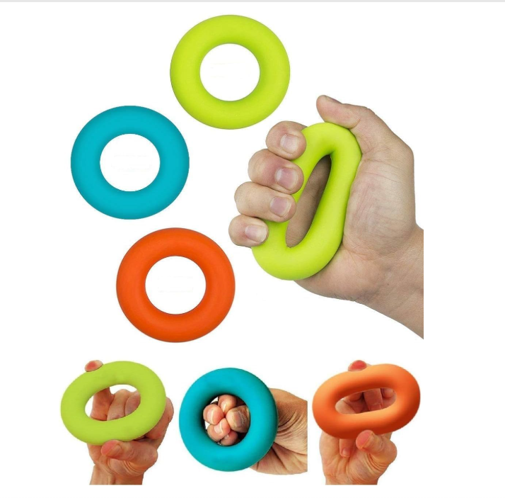 Silicone Hand Grip Training Ring, Silicone Finger Exerciser, 30-50 lb Silicone Grip Trainer, Adjustable Resistance Silicone Hand Grip Ring, Rock Climbing and Rehabilitation Finger Trainer, Multi-Purpo